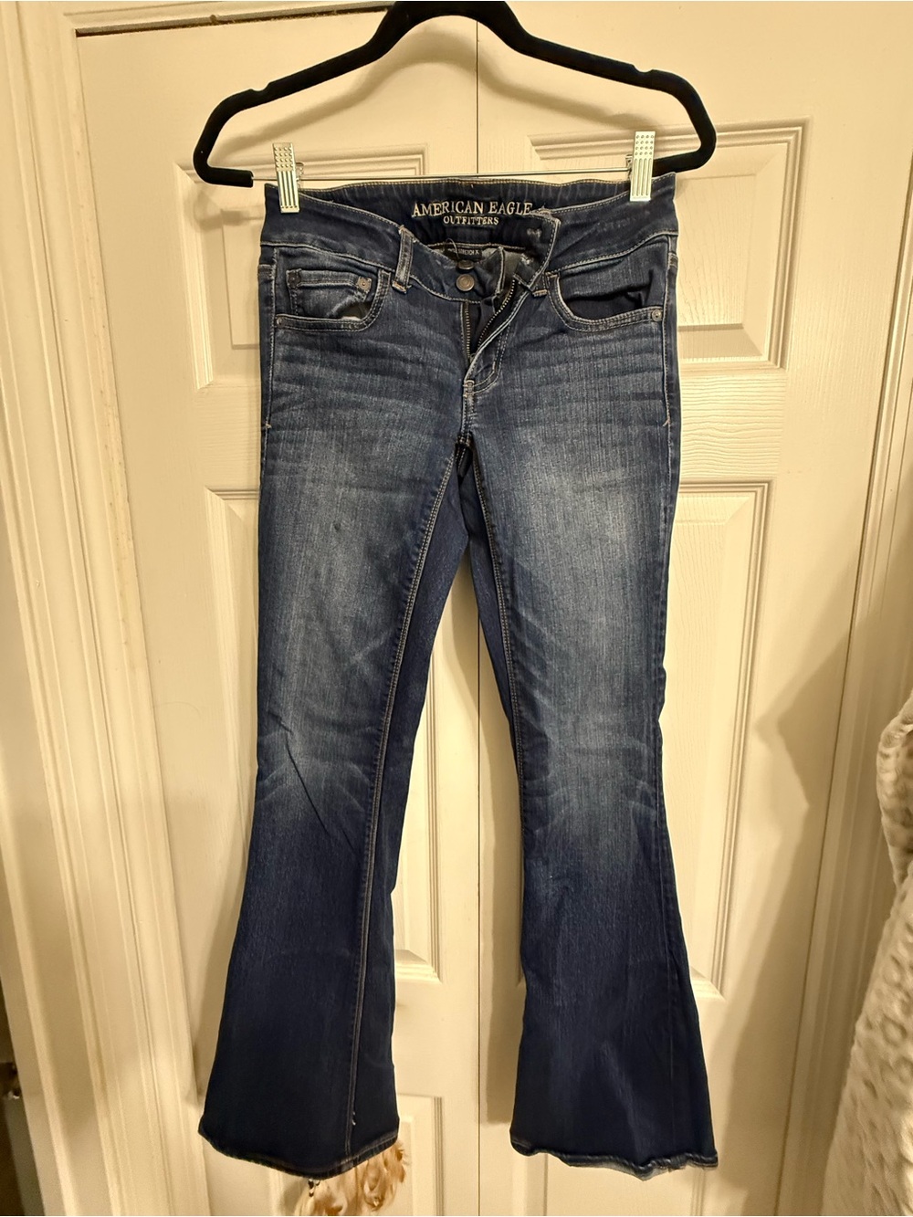 American Eagle Outfitters Women's Dark Blue Flare Jeans